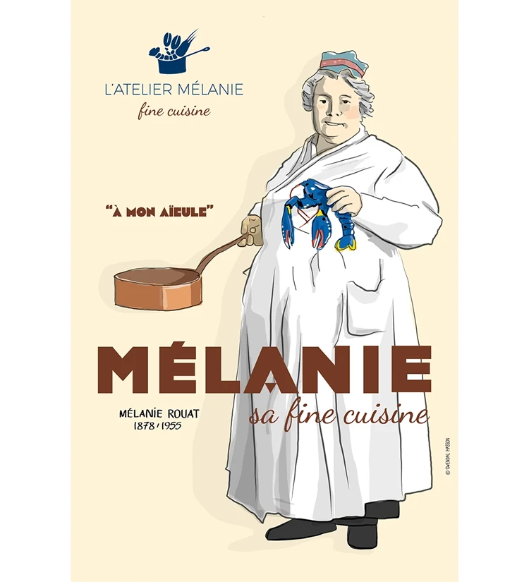 Affiche illustrée, Hommage à Mélanie de Riec sur Belon L'Atelier Mélanie