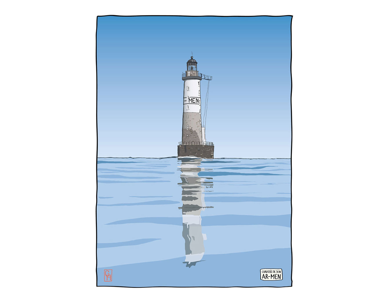 Illustration phare Ar-Men, Chaussée de Sein