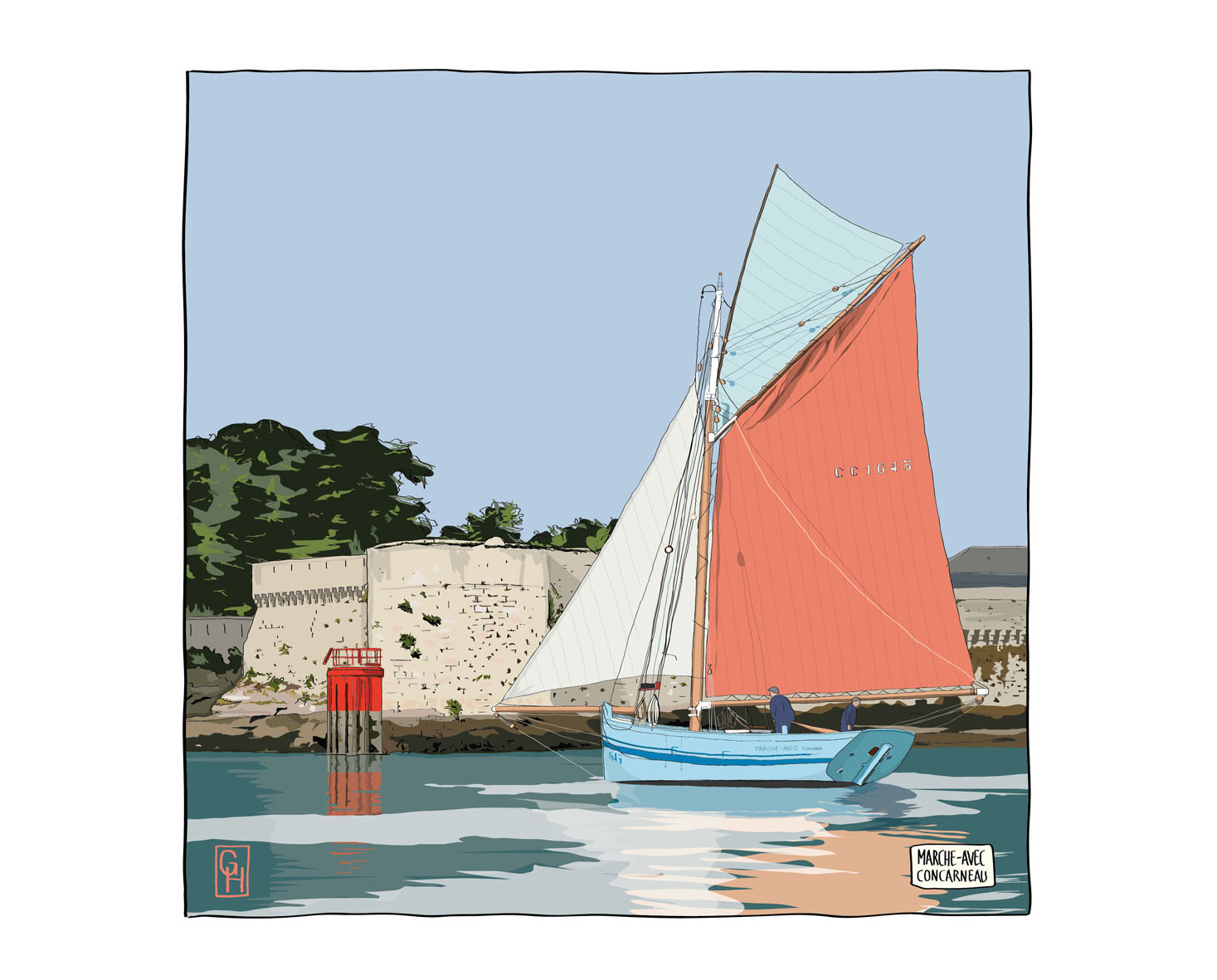 Illustration Concarneau Vieux gréement Marche-Avec