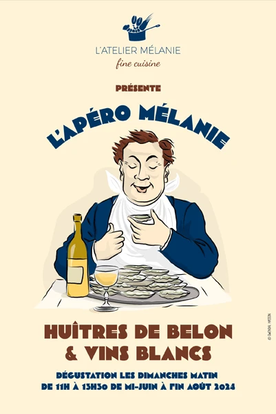 Gwendal Hasson, affiche illustrée pour l'Atelier Mélanie, restaurant bistonomique